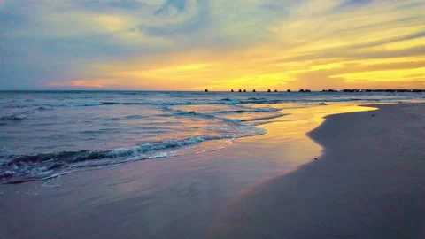 Beautiful Sunset beach Video stock 347125726