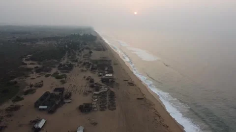 Beautiful Sunset at the beach front Stock Footage 245232556