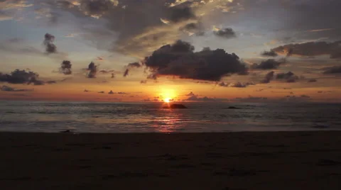 Beautiful sunset at the beach part 2 of 7 Stock Footage 47649339