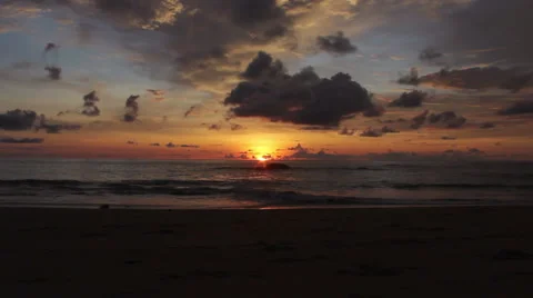 Beautiful sunset at the beach part 4 of 7 Stock Footage 47649135