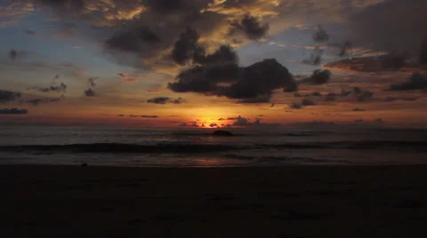 Beautiful sunset at the beach part 6 of 7 Stock Footage 47650161