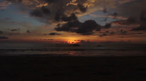 Beautiful sunset at the beach part 7 of 7 Stock Footage 47650879
