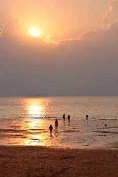 Beautiful sunset on the beach Foto stock