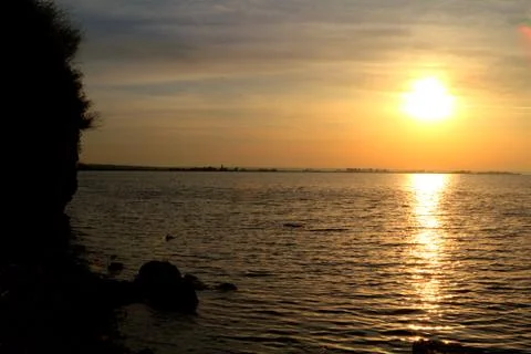 Beautiful sunset on the beach Stock Photos