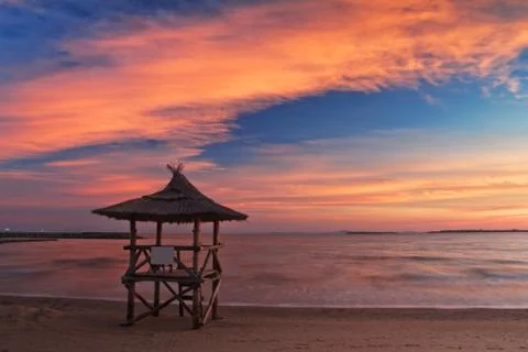 Beautiful sunset on the beach Stock-Fotos