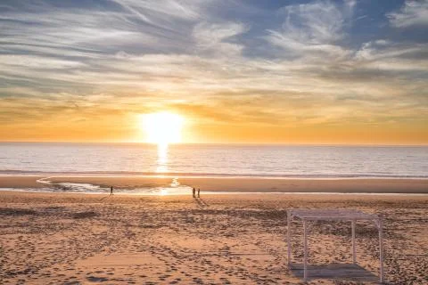 Beautiful sunset at the beach Stock Photos