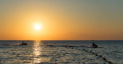 Beautiful sunset on the beach Foto stock