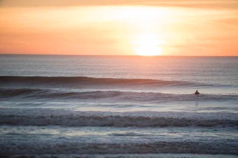Beautiful sunset on the beach Stock Photos