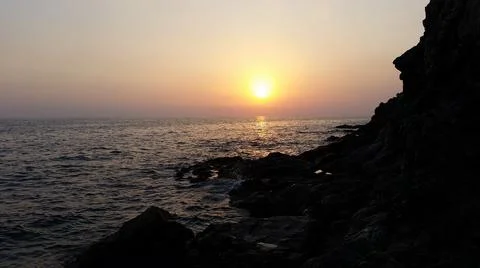 Beautiful sunset on the beach Stock Photos