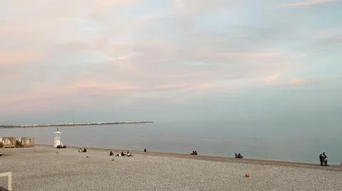 Beautiful sunset on the beach Stock Photos