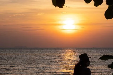 The beautiful Sunset at the beach. Stock Photos