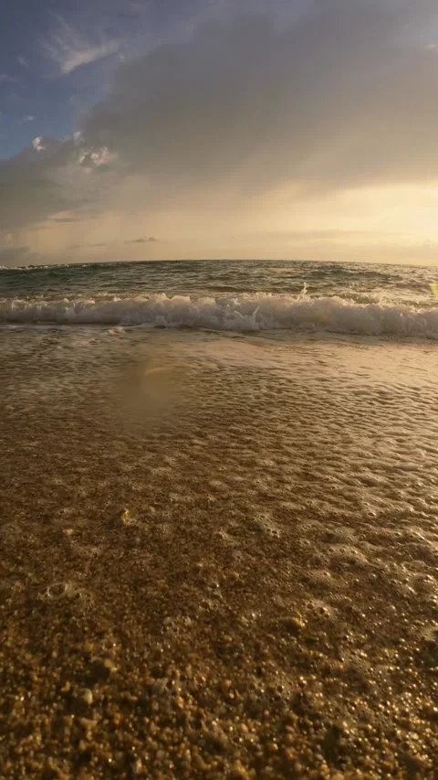 Beautiful sunset on the beach. Slow motion Stock Footage 300181009