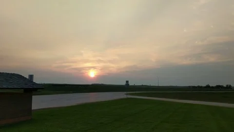 Beautiful Sunset Behind Shed Stock Footage 79173589