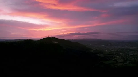A beautiful sunset behind the Uetli Mountain the housmountain of Zürich. Stock Footage 221062209