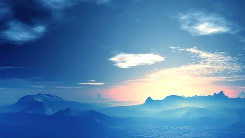 Beautiful Sunset in the Blue Mountains Stock Footage 80074268