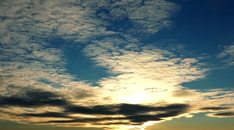 Beautiful Sunset With Cirrus Clouds Stock Footage 46978595
