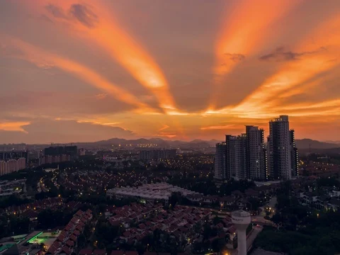 Beautiful sunset of cityscape time lapse. 動画素材 75249260