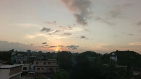 Beautiful Sunset Cityscape Trees 스톡 동영상 320095507