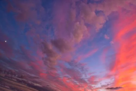 Beautiful sunset clouds background,dramatic cloud and colorful sky Stock Photos