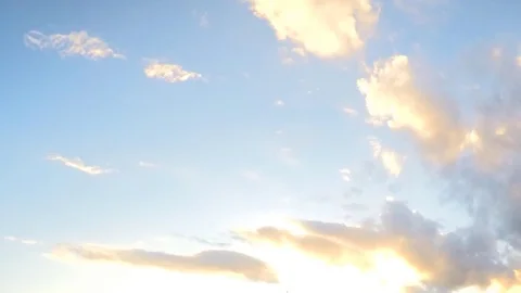 Beautiful sunset clouds in blue sky timelapse Stock Footage 82046464