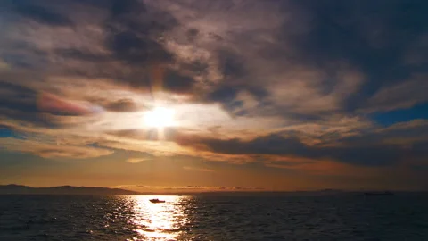 A beautiful sunset in the clouds Stock Footage 92205679