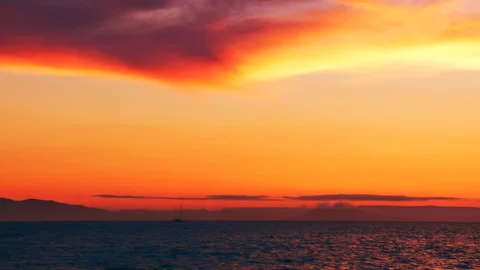 A beautiful sunset in the clouds Stock Footage 92206125