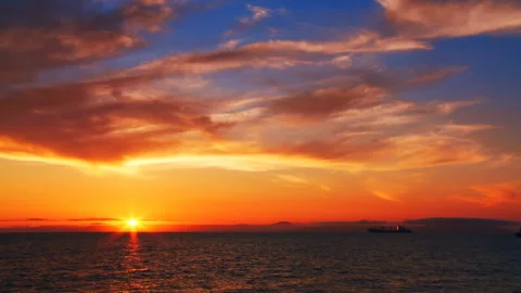 A beautiful sunset in the clouds Stock Footage 92206252