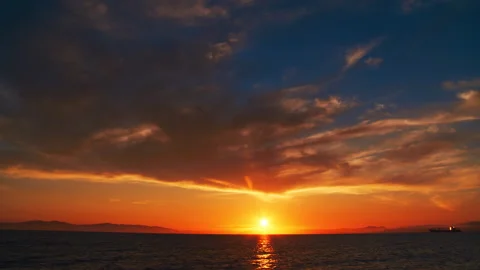 A beautiful sunset in the clouds Stock Footage 92206364