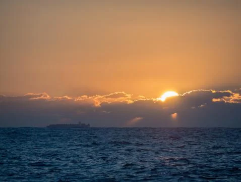 Beautiful sunset with clouds Stock Photos