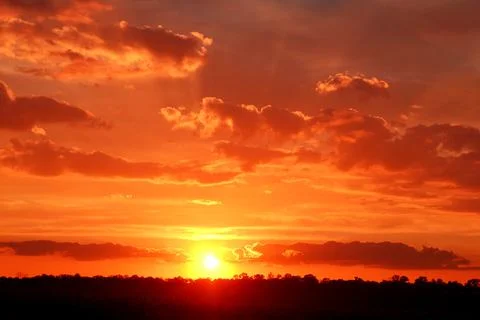 Beautiful sunset with clouds Stock Photos