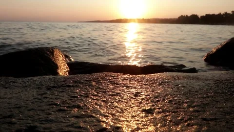 Beautiful sunset on the coast Video stock 247504056