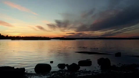 Beautiful sunset by the coast Stock Footage 250476862