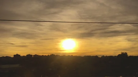 Beautiful sunset cought on train Stock Footage 109067669