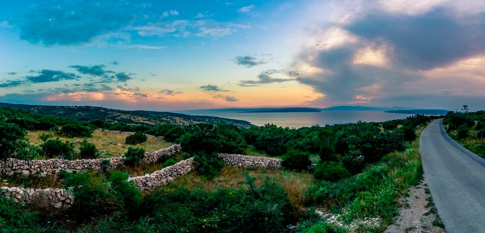 Beautiful sunset in Croatians nature Stock Photos