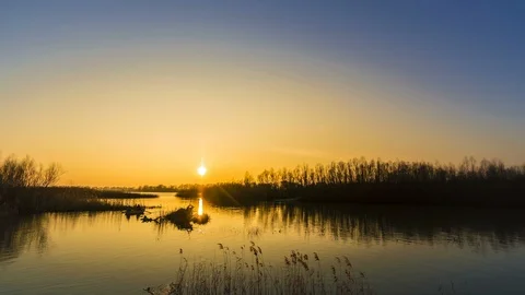 Beautiful sunset in Danube Delta Stock-Footage 86293821