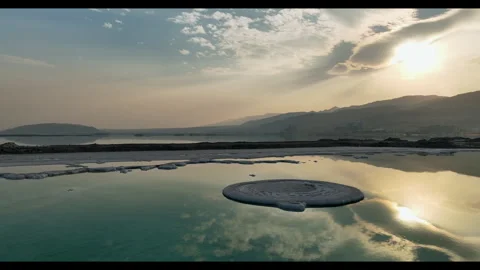 Beautiful Sunset on the Dead Sea Stock Footage 270181201