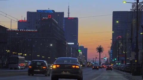 Beautiful sunset in downtown Video stock 147995299