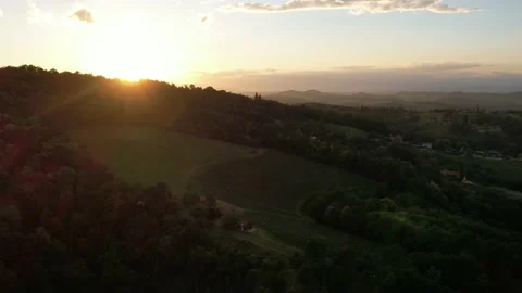 Beautiful sunset with drone. In the foreground a mountain 스톡 동영상 200973990