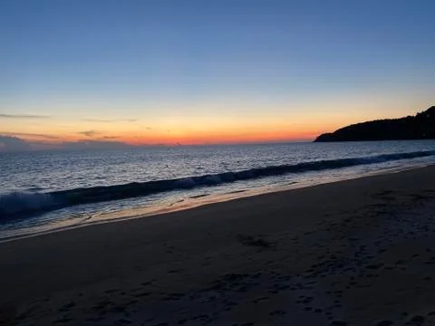 Beautiful sunset with empty beach Stock Photos