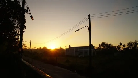 Beautiful sunset in the evening Stock Footage 102664690