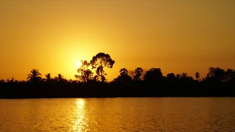 Beautiful sunset in the evening Stock Footage 102864276
