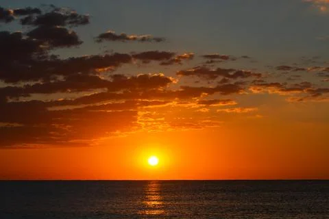 A beautiful sunset in the evening. Stock Photos