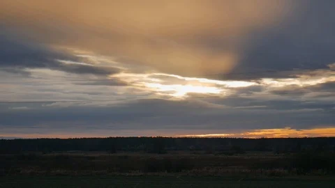 Beautiful sunset in the evening sky Stock Footage 119430938