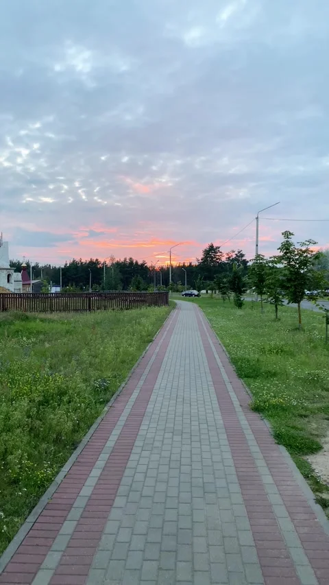 Beautiful sunset in the evening. Vertical video  Stock Footage 281509741