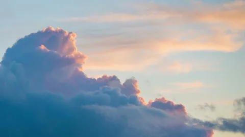 Beautiful Sunset. Fast Clouds fill the Screen. 4k Ultra HD 4096x2304. Stock-Footage 41290267