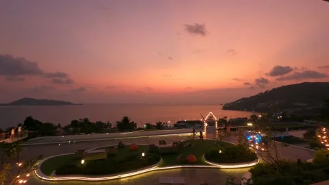 Beautiful sunset - fast moving clouds at the beach Stock Footage 194384547