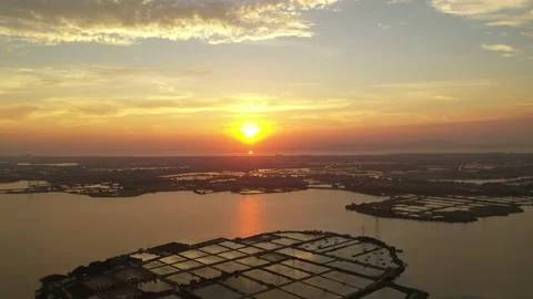 The beautiful sunset in the fields Video stock 196454504