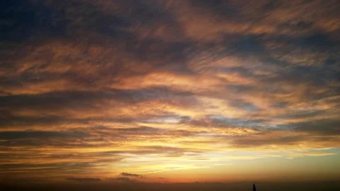 Beautiful Sunset Fire Clouds Sky Time Lapse Real Shot Stock Footage 319926659