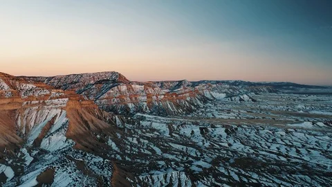Beautiful sunset flight over mountain range in the desert of western colorado Stock Footage 124817371