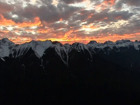 Beautiful Sunset High In The Mountains In Canada Overlooking The Rockies Stock Footage